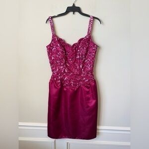 Mike Benet fuchsia Y2K 90s formal dress size 10 ￼